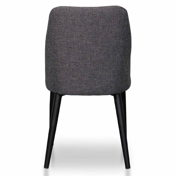 Emmitt Fabric Dining Chair - Dark Grey in Black Legs