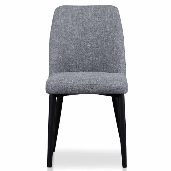 Emmitt Fabric Dining Chair - Pebble Grey in Black Legs