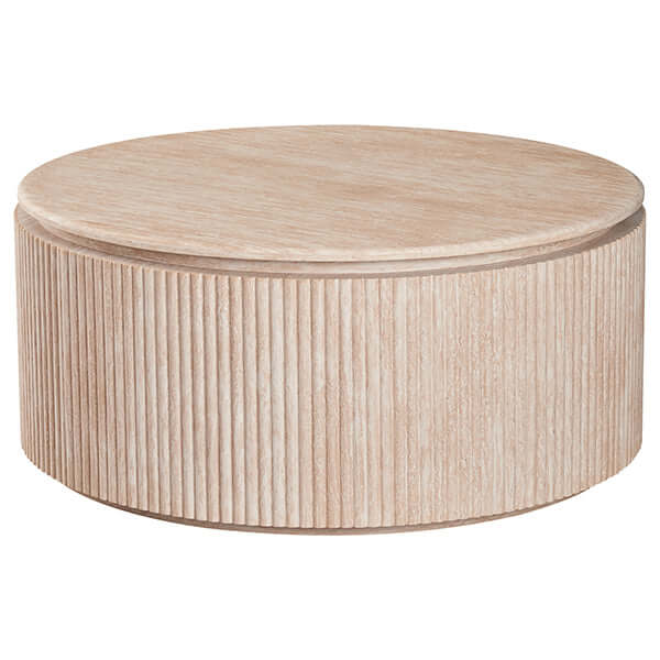 Empress Travertine-Look Round Coffee Table