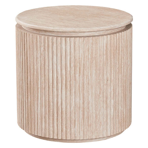 Empress Travertine-Look Side Table