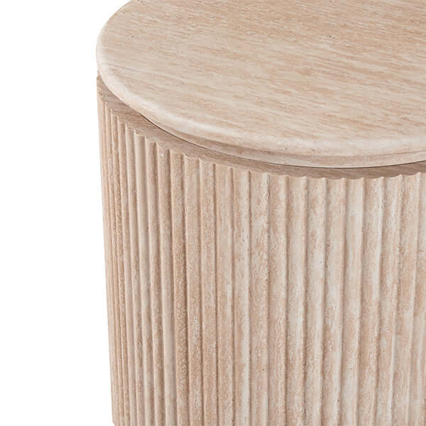 Empress Travertine-Look Side Table