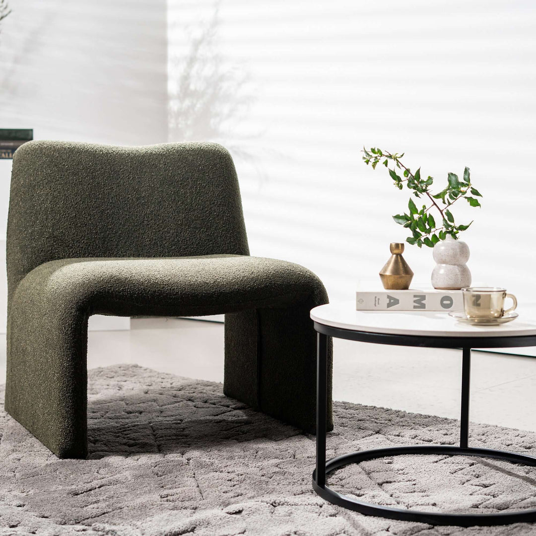 Enzo Boucle Accent Chair - Forest