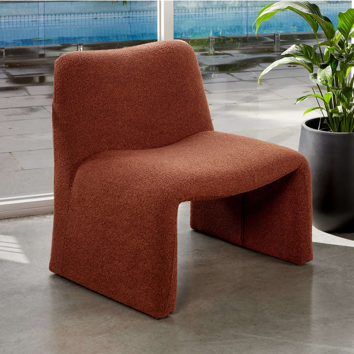 Enzo Boucle Accent Chair - Terracotta