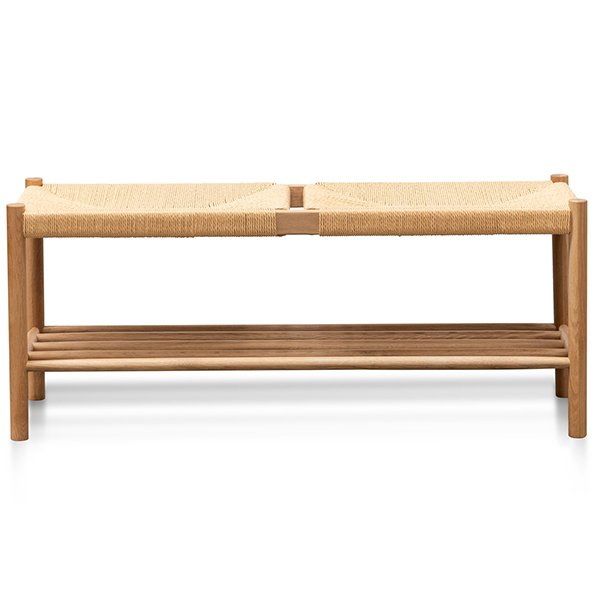 Erika 110cm Oak Bench - Natural Seat