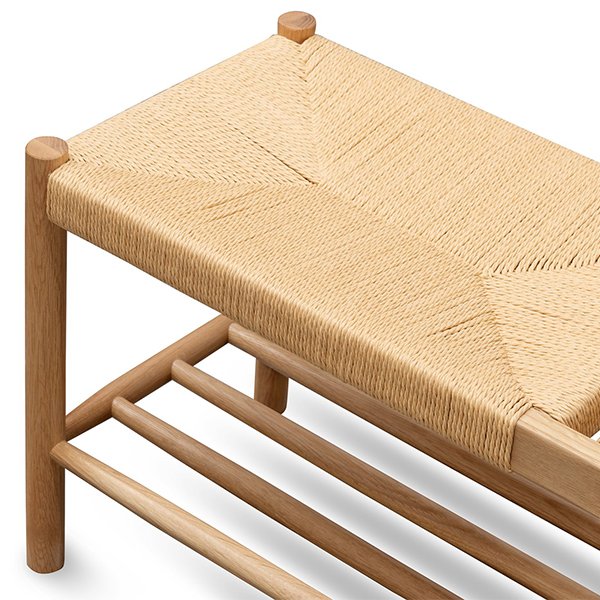 Erika 110cm Oak Bench - Natural Seat