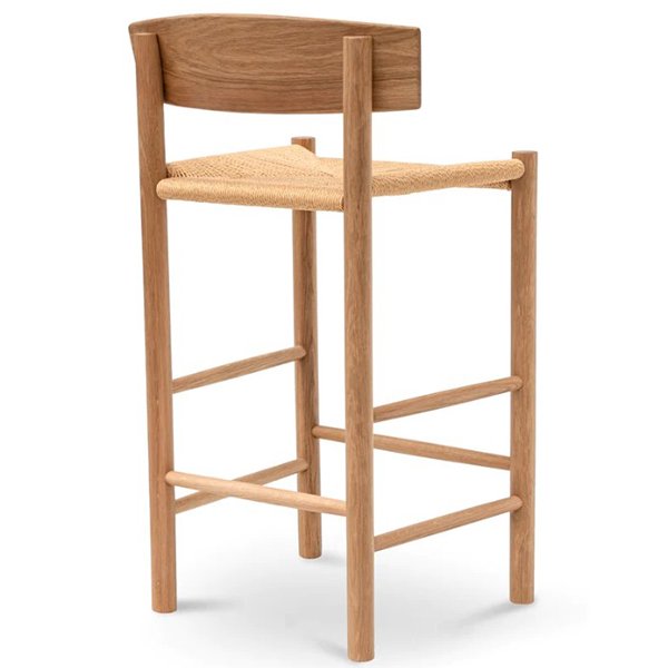 Erika 65cm Bar Stool - Natural with Back Rest