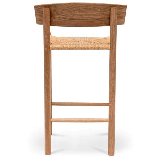 Erika 65cm Bar Stool - Natural with Back Rest