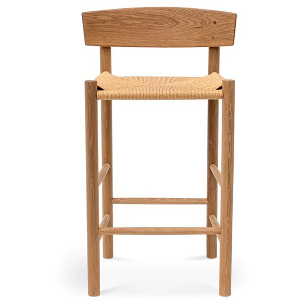 Erika 65cm Bar Stool - Natural with Back Rest