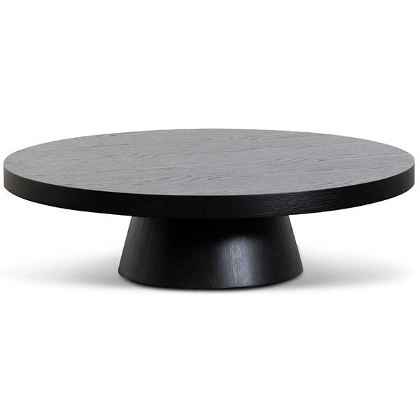 Erna 1.1m Round Coffee Table - Black Oak