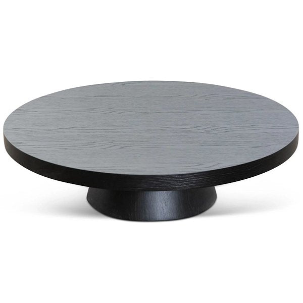 Erna 1.1m Round Coffee Table - Black Oak