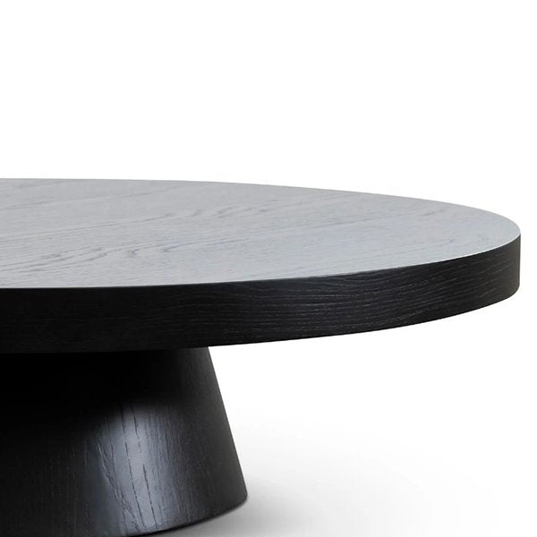 Erna 1.1m Round Coffee Table - Black Oak