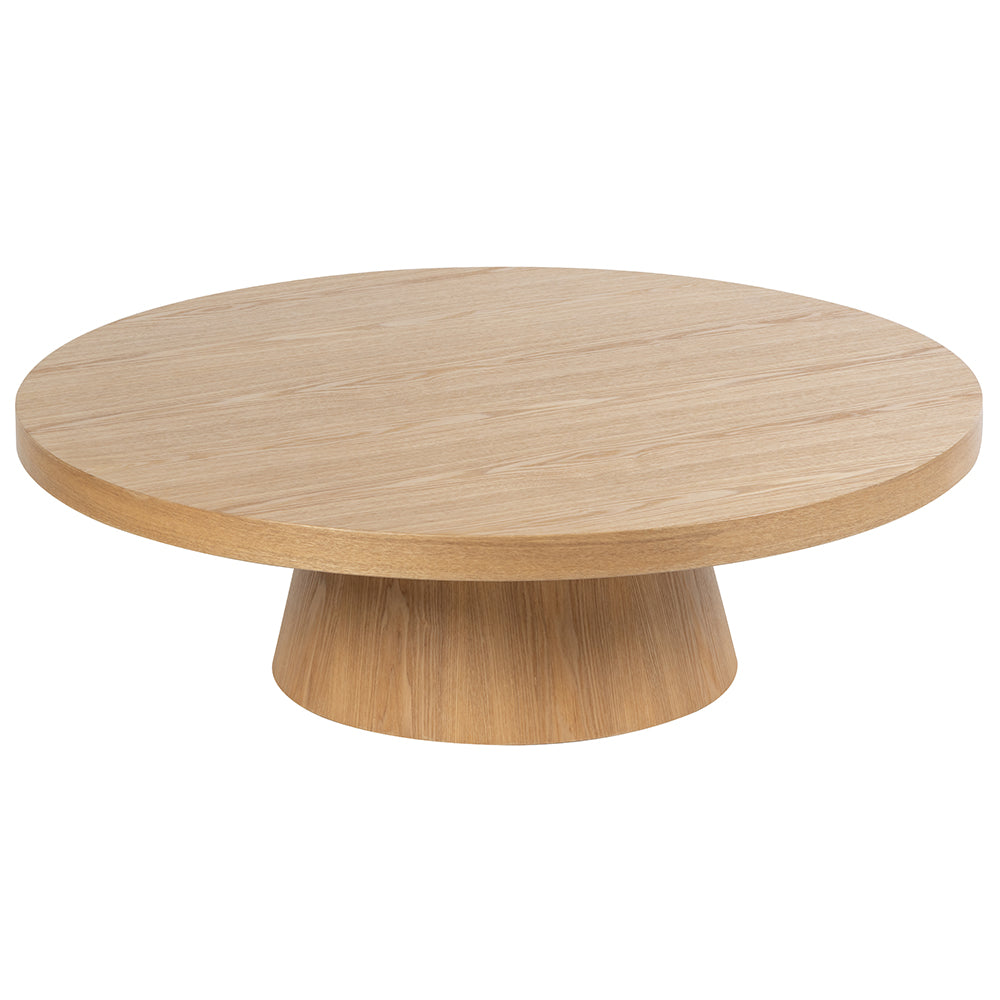 Erna 1.1m Round Coffee Table - Natural Oak