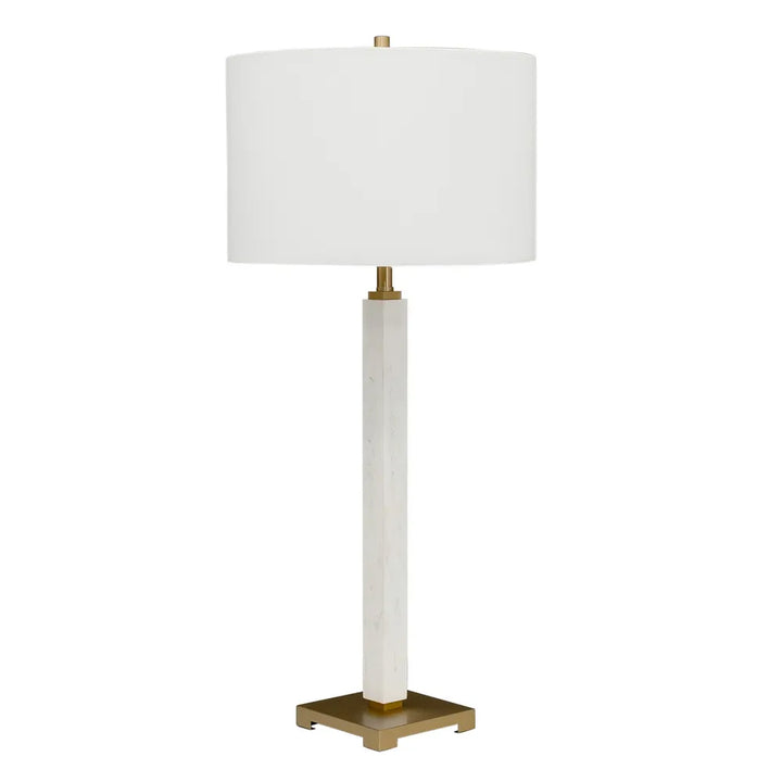 Essex Marble Table Lamp - White