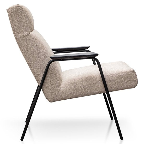 Essie Fabric Armchair in Sand Grey - Black