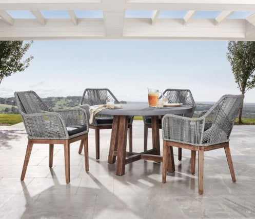 Estrella Outdoor Round Dining Table - Grey
