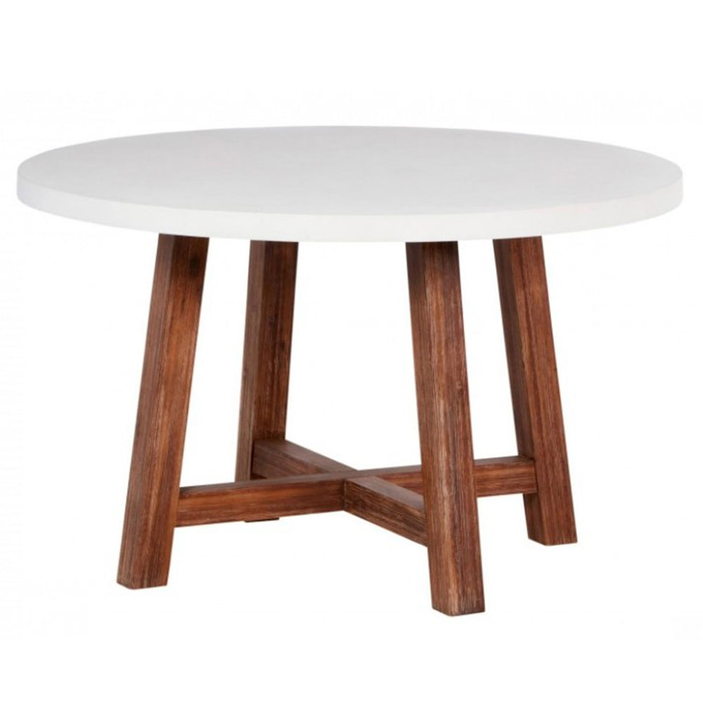 Estrella Outdoor Round Dining Table - White