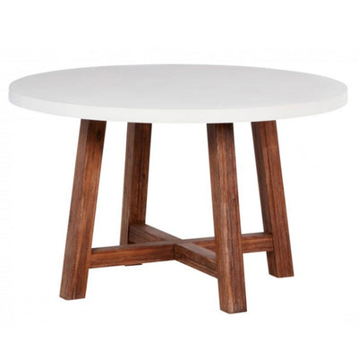 Estrella Outdoor Round Dining Table - White