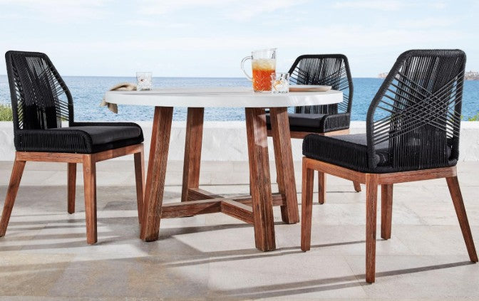 Estrella Outdoor Round Dining Table - White