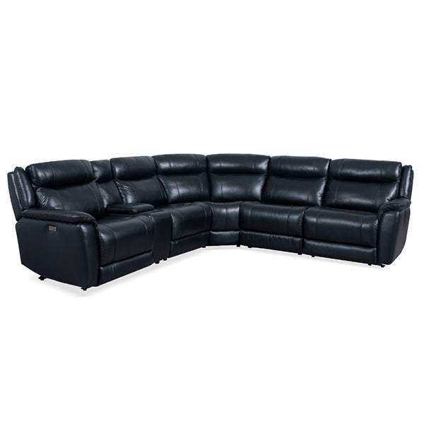 Ettalong Leather Corner Modular Electric Recliner Sofa - Black