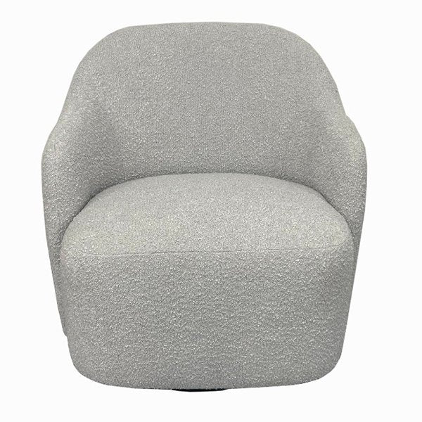 Everett Boucle Fabric Arm Chair - Light Grey