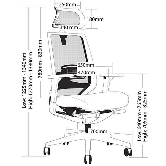 Evita High Back Mesh Executive Office Chair with Headrest