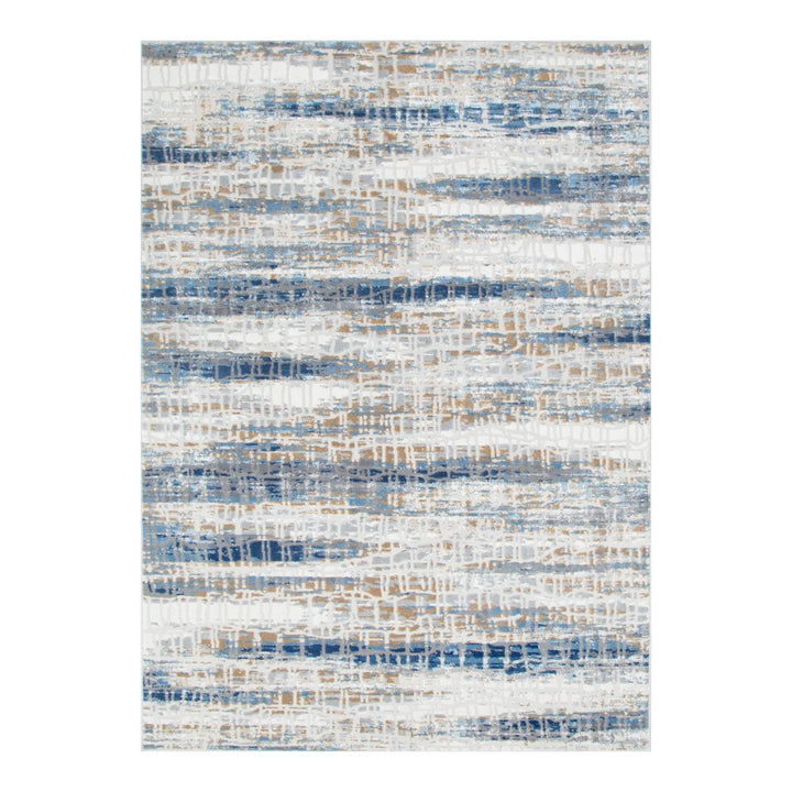 Expressions White and Dark Blue Rug