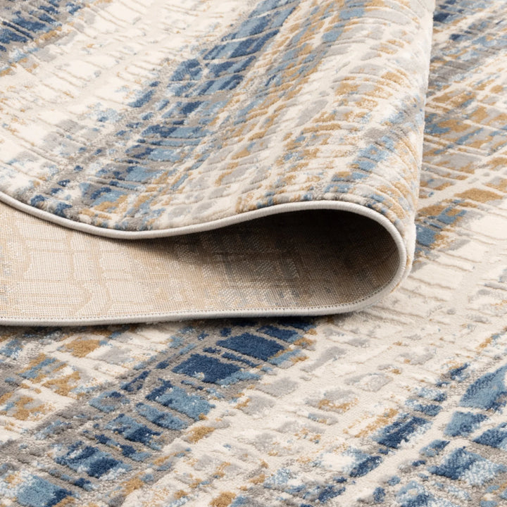 Expressions White and Dark Blue Rug