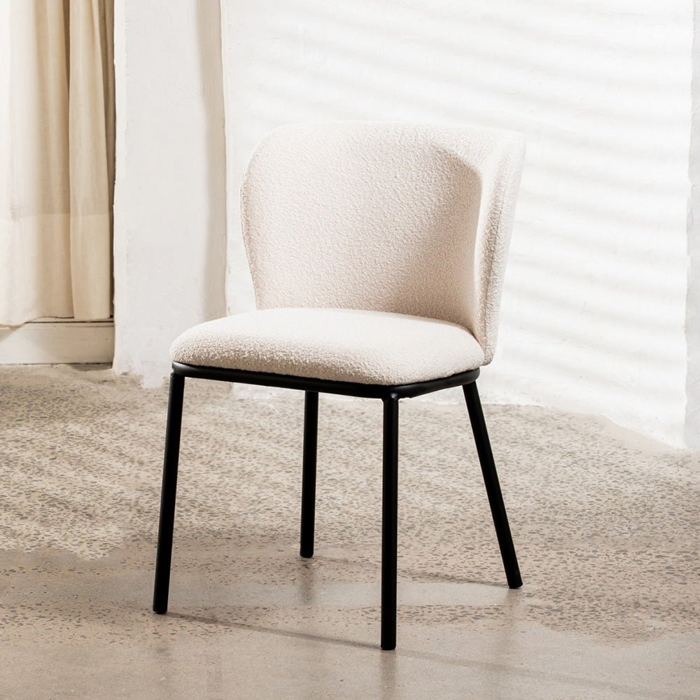 Fairbanks Dining Chairs - Boucle White