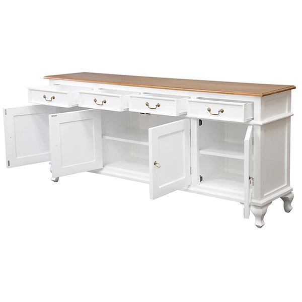 Farmhouse 4 Door 4 Drawer Buffet - Oak + White