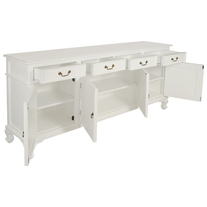 Farmhouse 4 Door 4 Drawer Buffet - White