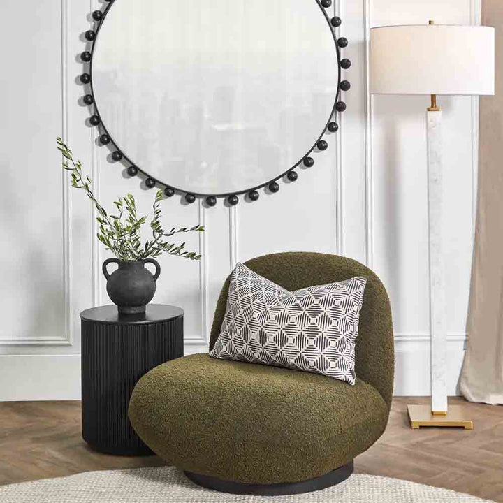 Felicity Swivel Occasional Chair - Green Boucle