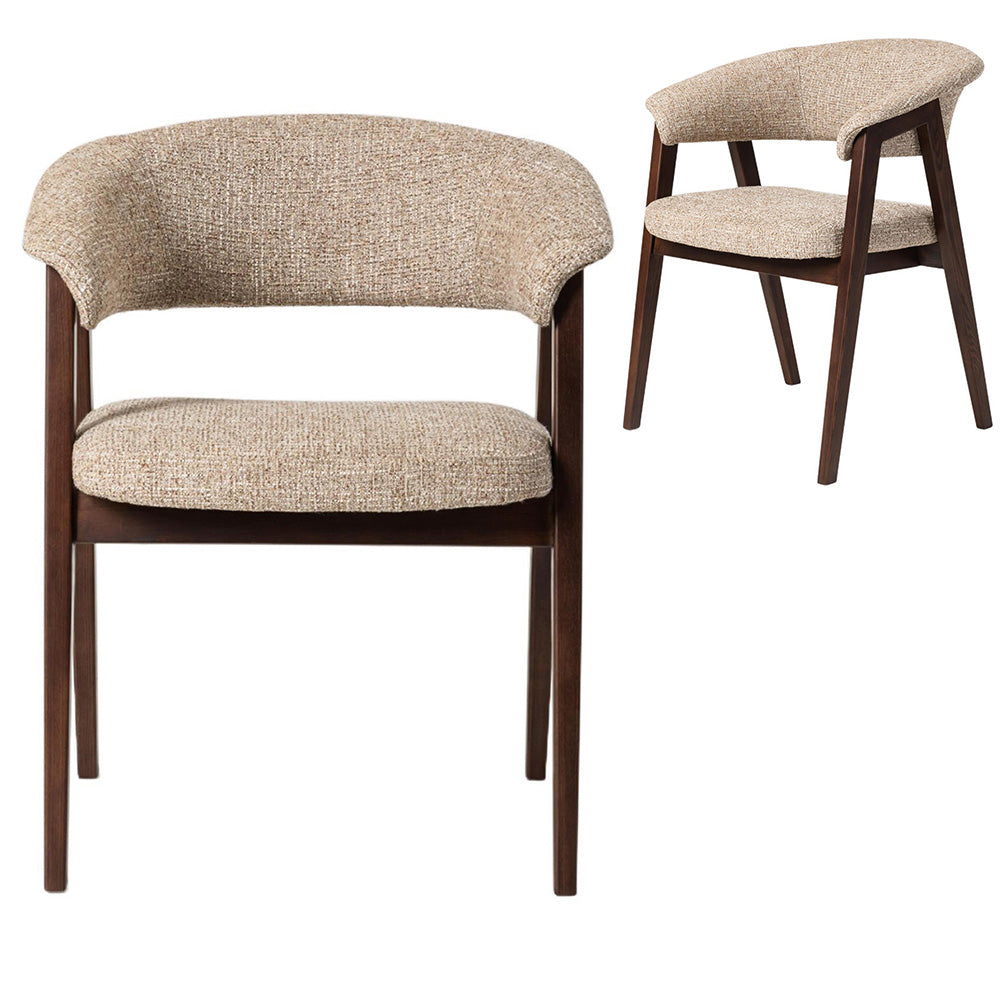 Fitzroy Set of 2 Dining Chair - Autumn + Walnut