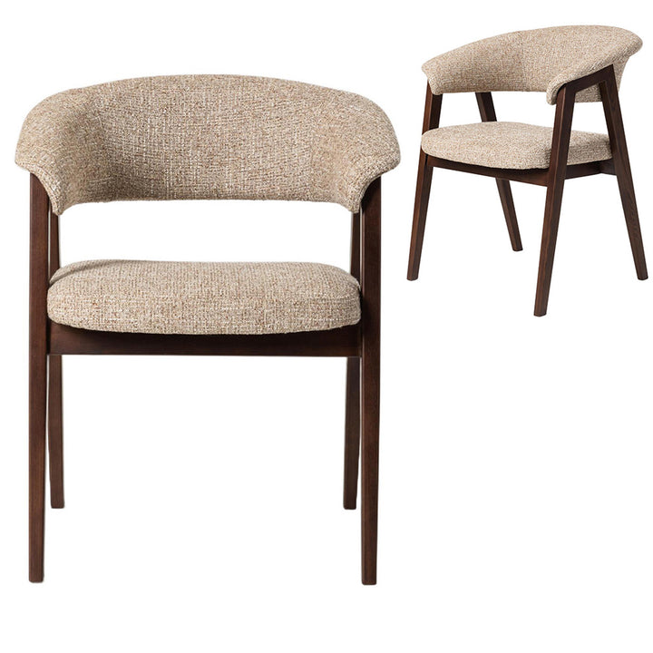 Fitzroy Set of 2 Dining Chair - Autumn + Walnut