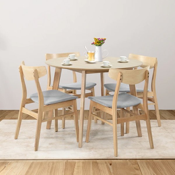 Fjord 4 Seater Round Dining Table & Chair Set