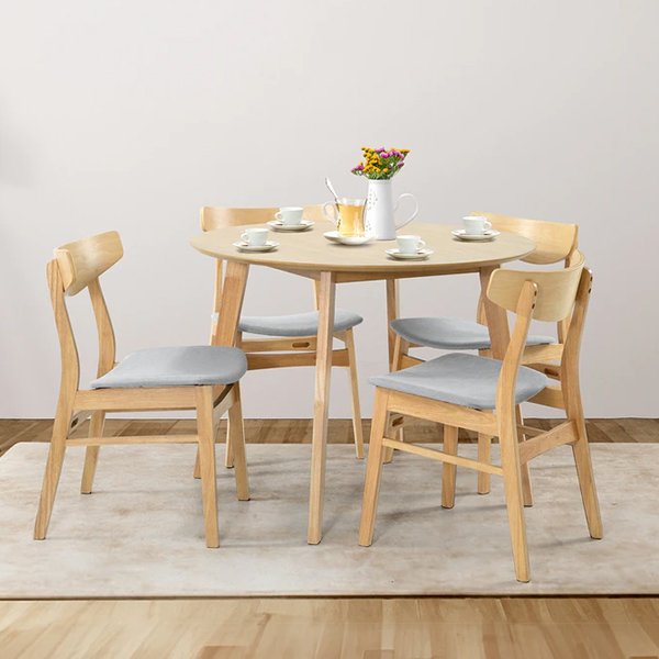 Fjord 4 Seater Round Dining Table & Chair Set