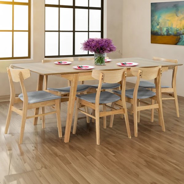 Fjord 6 Seater Rectangular Extendable Dining Table & Chair Set