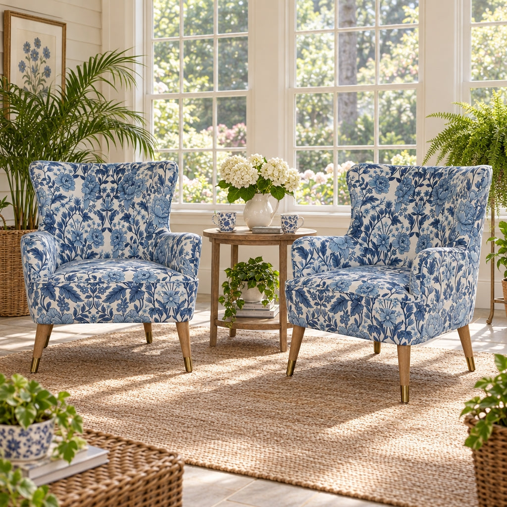 Flora Blue Accent Chair