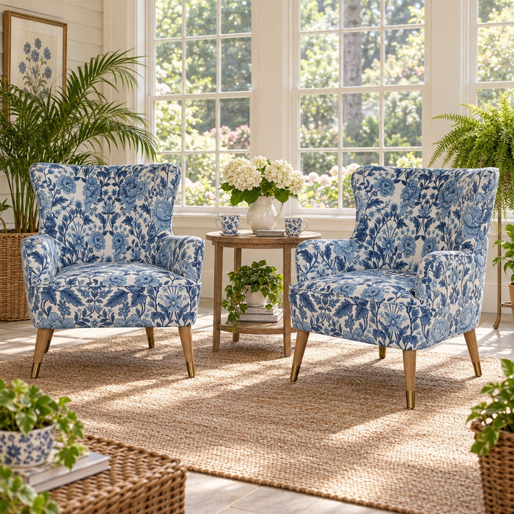 Flora Blue Accent Chair