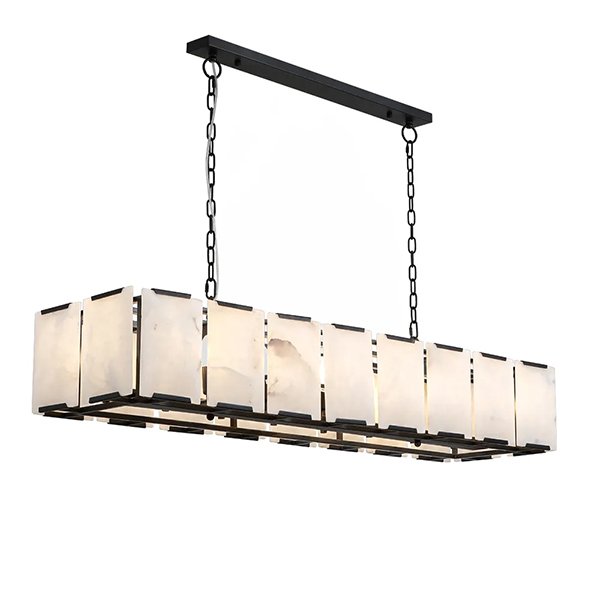 Florence Alabaster Pendant - Linear Black