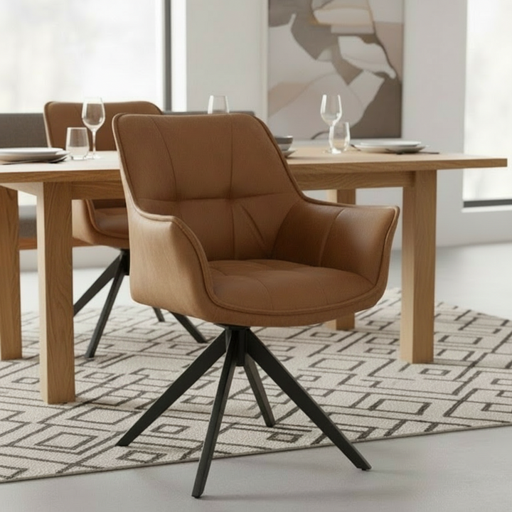 Florence Faux Suede Dining Chairs (Set of 2) - Cognac
