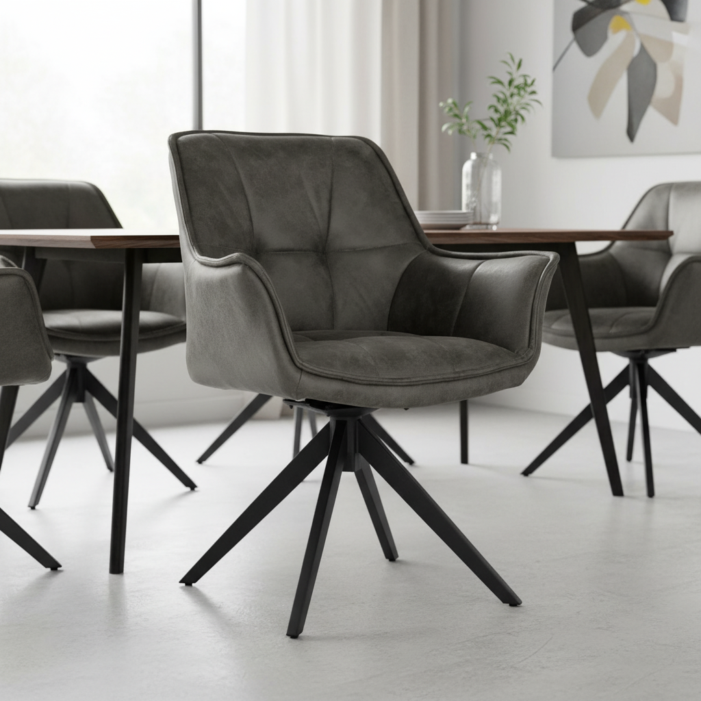 Florence Faux Suede Dining Chairs (Set of 2) - Grey