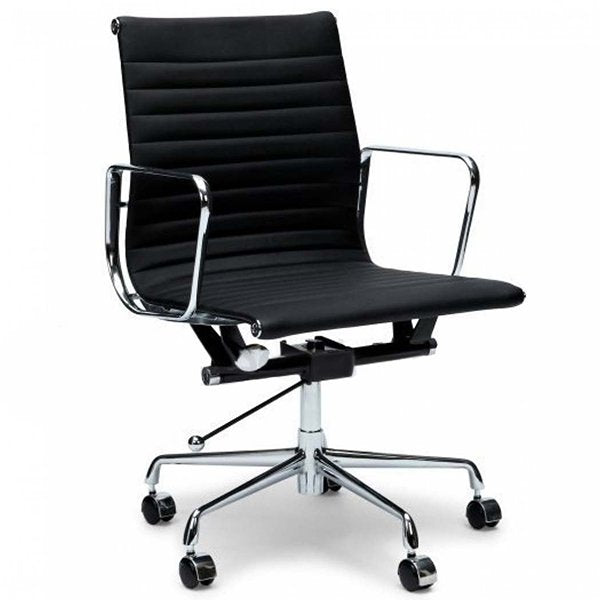 Floyd Low Back Office Chair - Black Leather