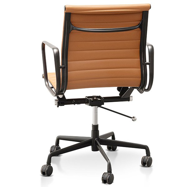 Floyd Low Back Office Chair - Saddle Tan in Black Frame