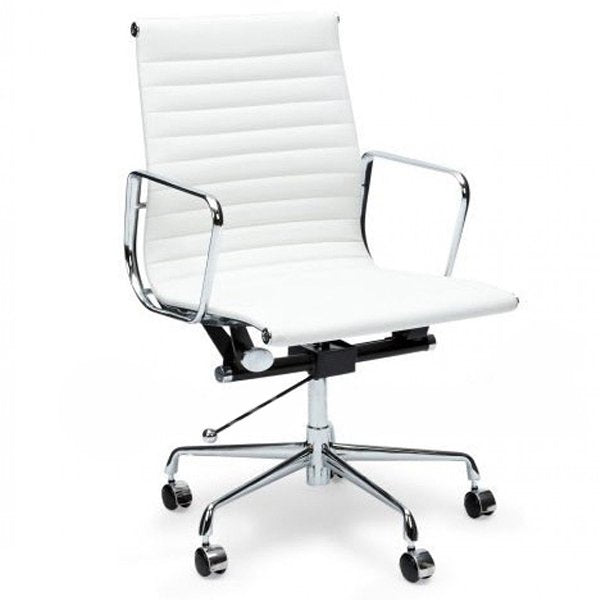 Floyd Low Back Office Chair - White Leather