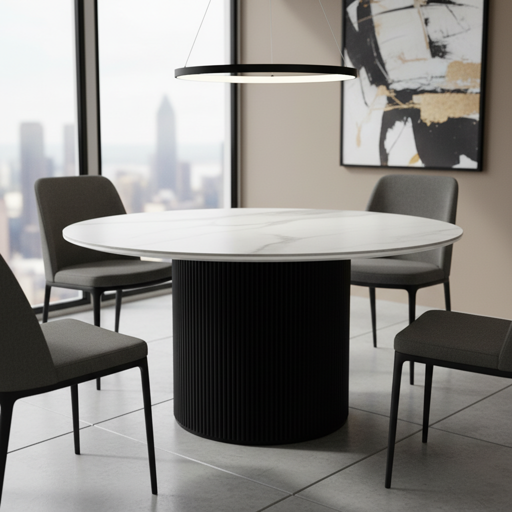 Flute Round Dining Table