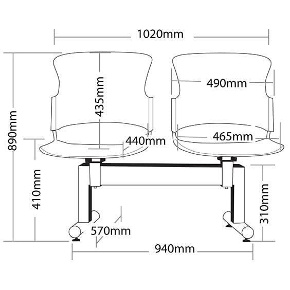 Focus 2 Seater Beam Seat