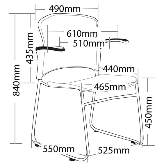 Focus Stacking Hospitality Visitor Chair with Arms