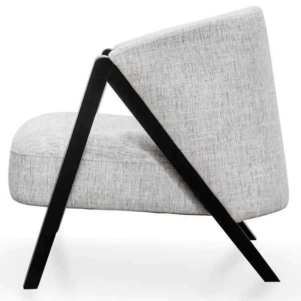 Freddie Fabric Armchair - Light Spec Grey - Black Oak