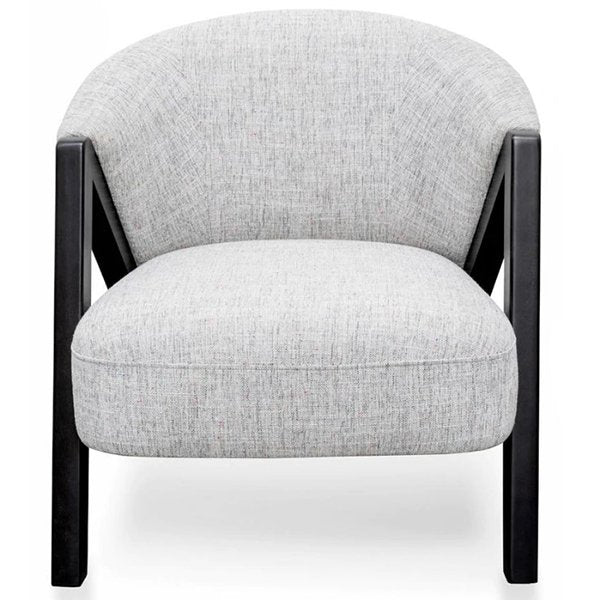 Freddie Fabric Armchair - Light Spec Grey - Black Oak