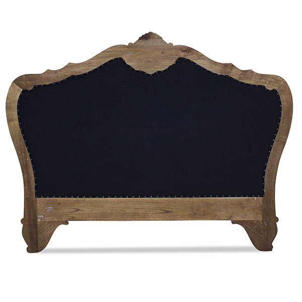 French Provincial Louis Upholstered Headboard - King - Weathered Oak